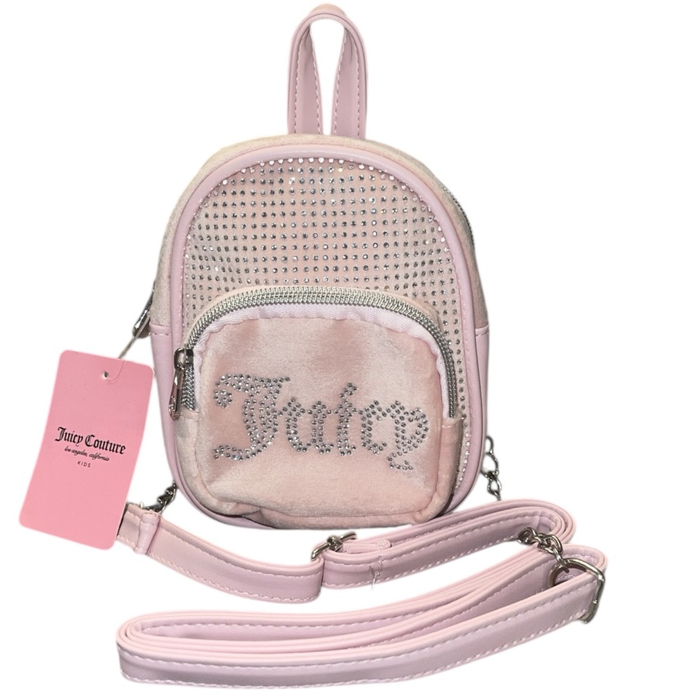 JUICY COUTURE MINI RHINESTONE ENCRUSTED CONVERTIBLE BACKPACK